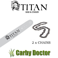TITAN 18" SOLID BAR & 2 CHAIN COMBO 3/8" .058 68DL FOR HUSQVARNA 272 371 372 390 268 CHAINSAWS