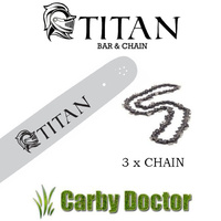 TITAN 18" BAR & 3 CHAIN COMBO 3/8" .058 68DL FOR HUSQVARNA 272 371 372 390 268 CHAINSAWS