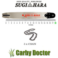 SUGIHARA 18" CHAINSAW JAPAN BAR 3 x TITAN CHAIN FOR STIHL MS390 MS360 MS440 MS660  3/8 063 66DL