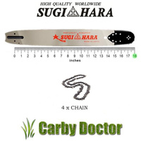 SUGIHARA 18" JAPAN BAR 4 X TITAN CHAIN FOR HUSQVARNA 66 272 268 365 372 CHAINSAW 3/8 058 68DL
