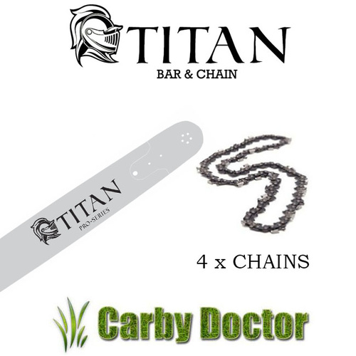TITAN 20"SOLID BAR & 4 CHAIN COMBO 3/8" .063 72DL FOR STIHL CHAINSAW 066 MS660 029 034 039