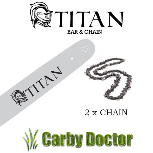 TITAN 18" BAR & 2 CHAIN COMBO .325” .058” 72DL FOR HUSQVARNA 261 262 351 353 357 CHAINSAWS