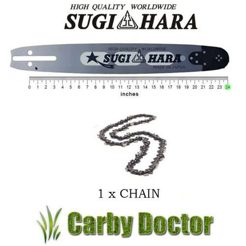SUGIHARA 24" CHAINSAW JAPAN BAR TITAN CHAIN FOR HUSQVARNA 66 272 268 365 372 CHAINSAW 3/8 058 82DL