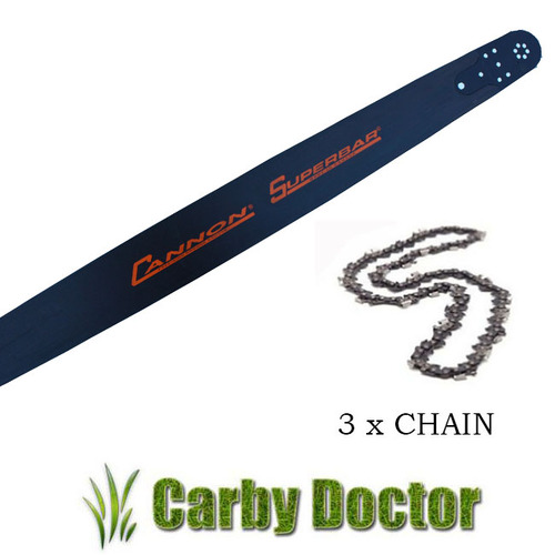 CANNON 20" CHAINSAW BAR 3 X TITAN CHAIN FOR STIHL MS390 MS360 MS440 MS660 CHAINSAW 3/8 063 72DL